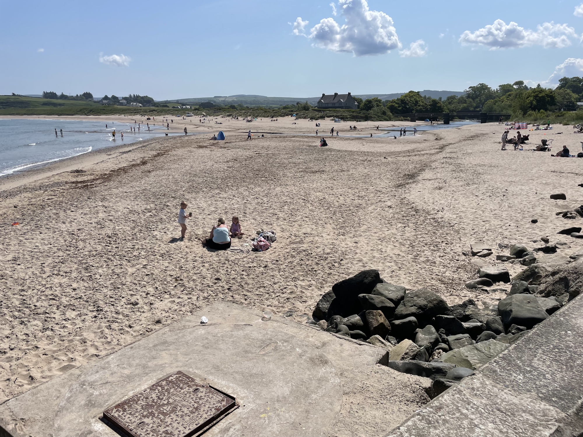 Ballycastle beach looking toward the golf club on a sunny day